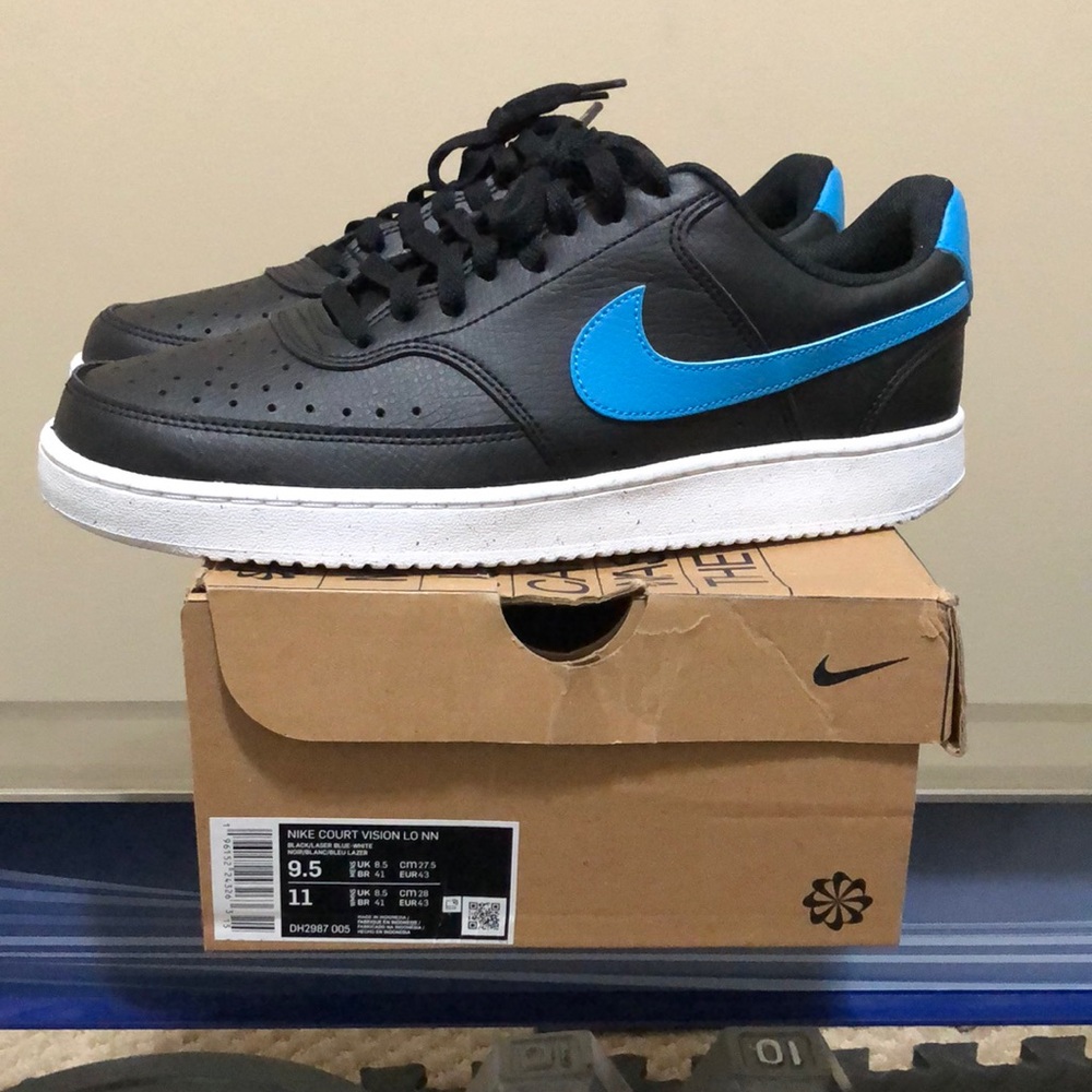 Nike Court Vision Low Black Laser Blue.